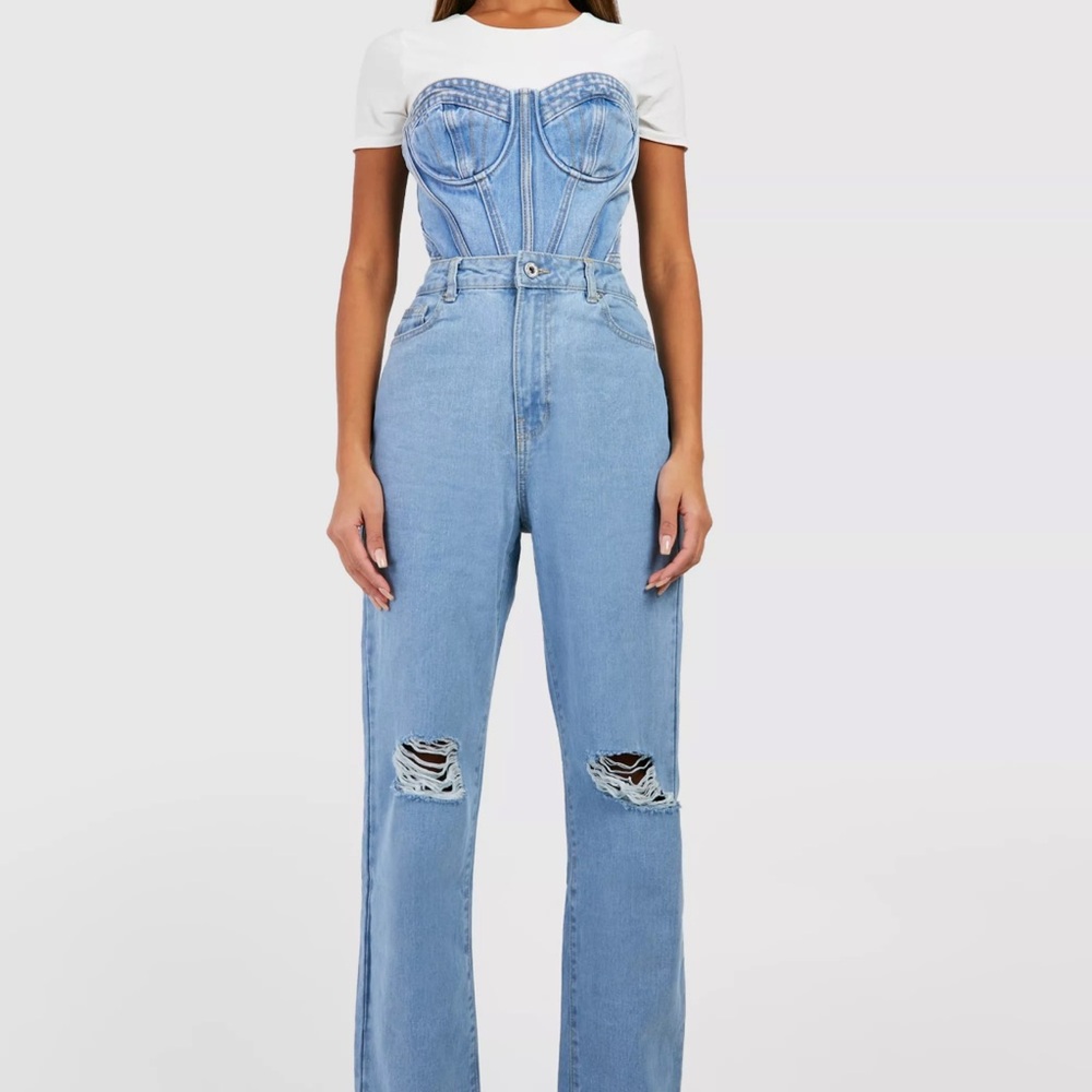 Women's Blue Distressed Jeans